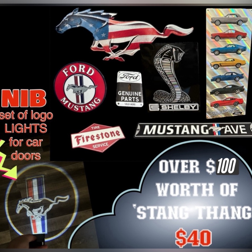 ⚡️ MUSTANG Wall/Shelf Decor & NIB Car “LOGO LIGHTS” ⚡️